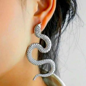 Silver Snake Earrings